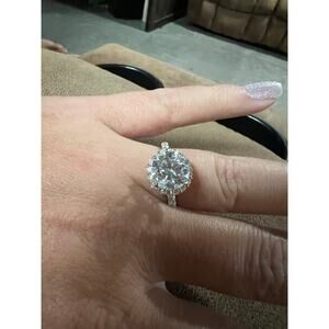 Sz 6 Engagement/Wedding Ring 3ct center 14K white gold